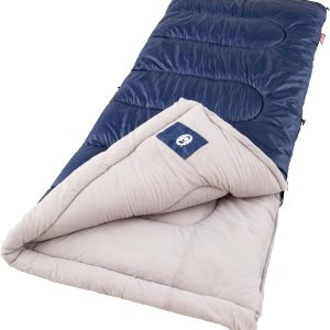 Coleman Brazos 20/30°F Adult Cool-Weather Sleeping Bag with No-Snag Zipper & Stuff Sack, Machine Washable