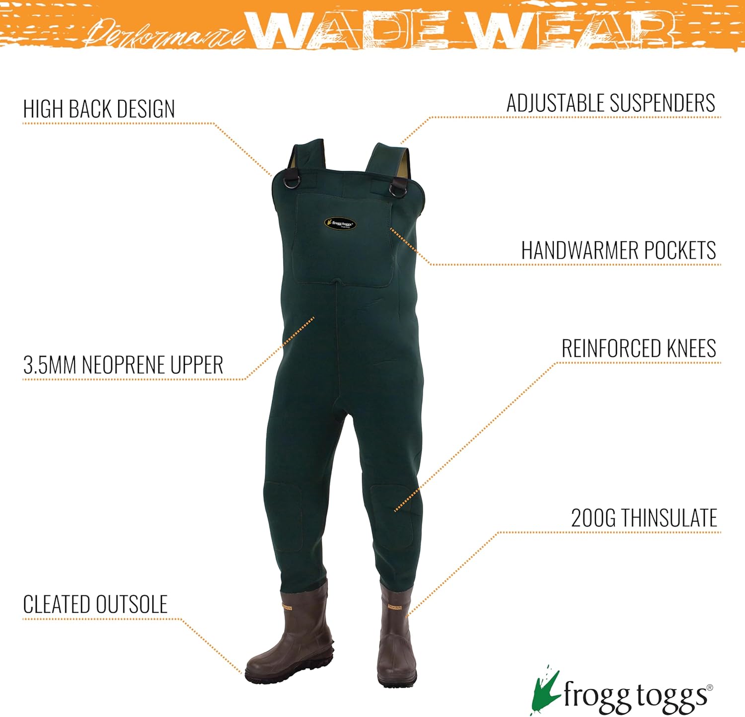 FROGG TOGGS Men's Amphib Stockingfoot Neoprene Waterproof Fishing Chest Wader for Fishing - Image 6