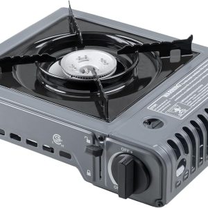 The First Penguin Portable Camping Stove - with Carrying Case 10,000 BTU Great for Emergency Preparedness Kit, High Power Butane Stove, Perfect for Camping, Hiking and Emergency-Grey